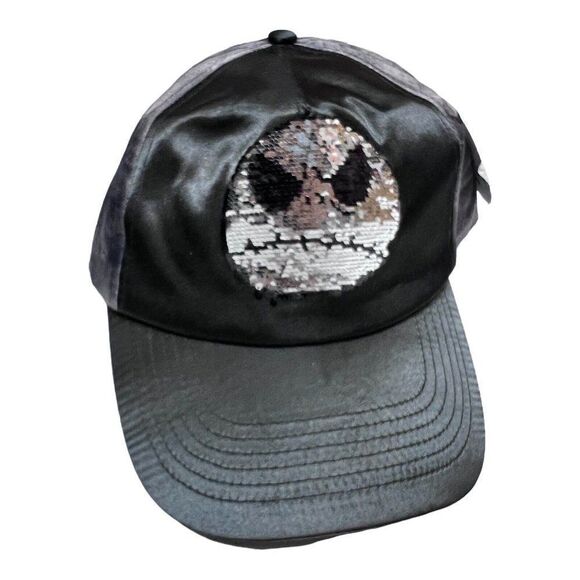 DISNEY PARKS FLIP SILVER SEQUIN NIGHTMARE BEFORE‎ CHRISTMAS JACK SKELLINGTON CAP - Picture 8 of 8